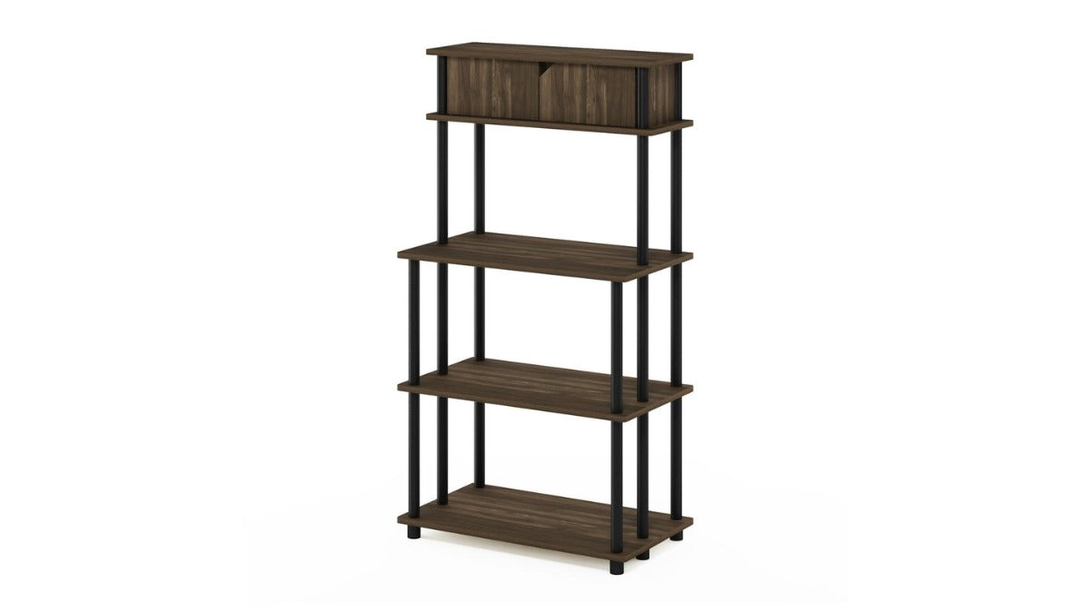 Trio Supply House Turn-N-Tube Toolless Storage Shelf: Top Cabinet Columbia Walnut-Black