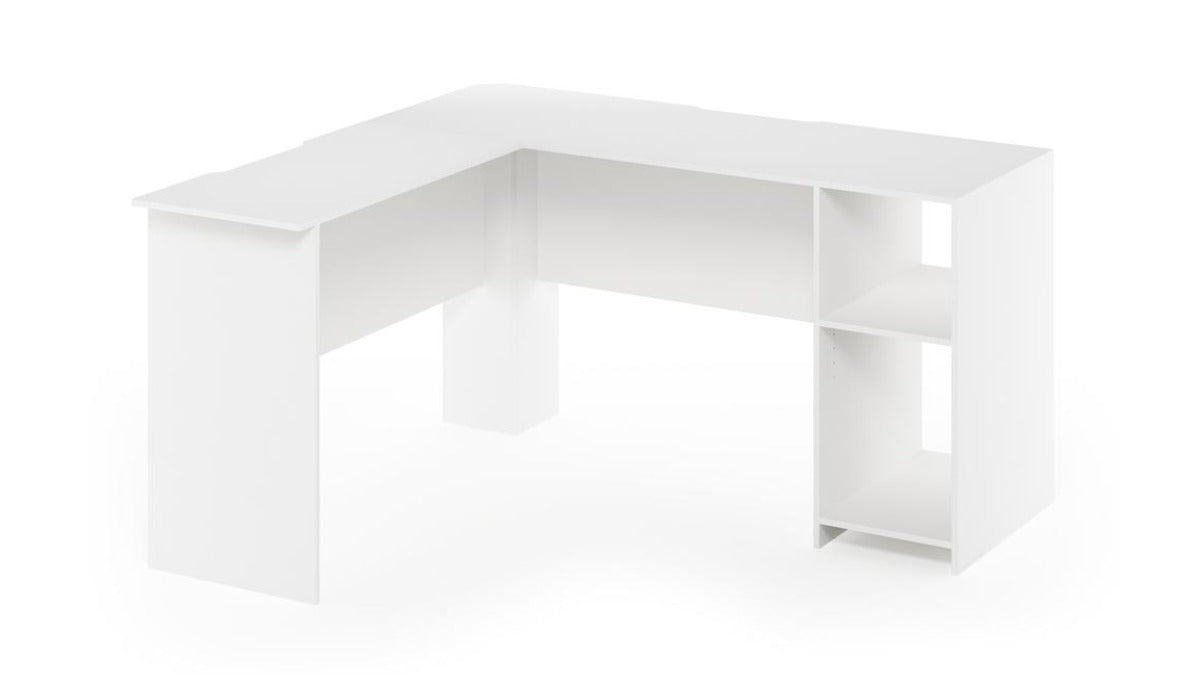 Trio Supply House Indo L-Shaped Desk with Bookshelves White