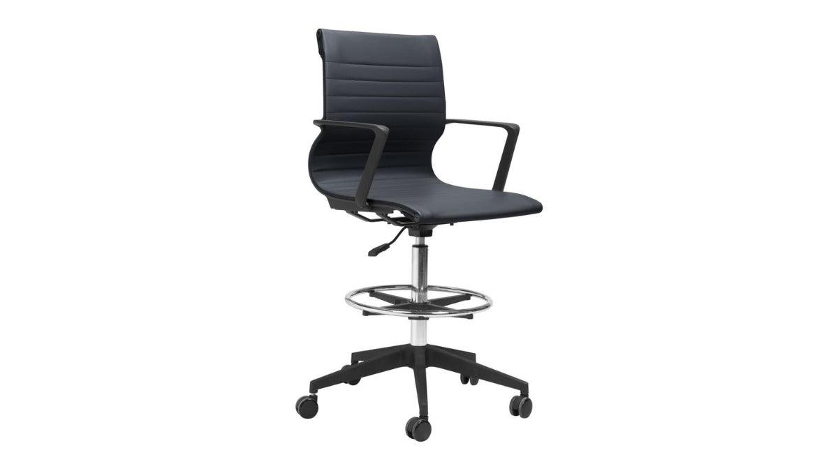 Trio Supply House Stacy Drafter Office Chair Black