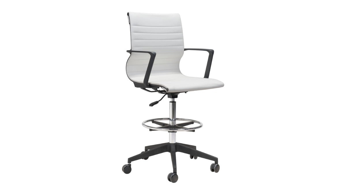 Trio Supply House Stacy Drafter Office Chair White