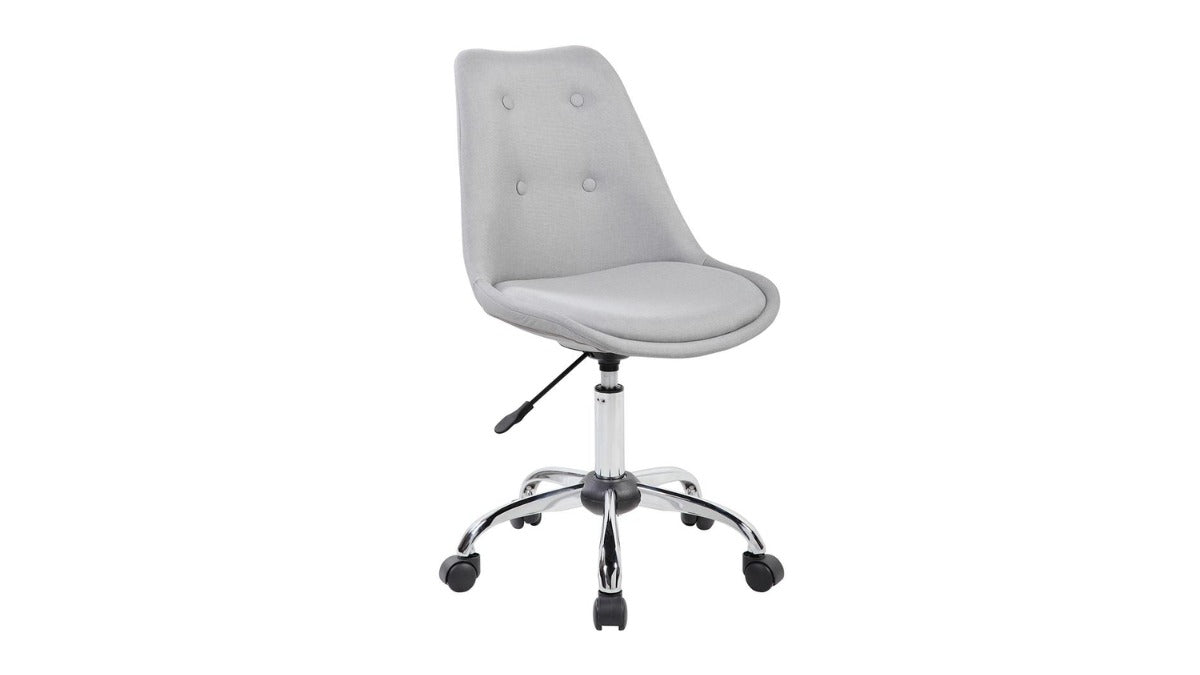 Trio Supply House Armless Task Chair with Buttons Grey