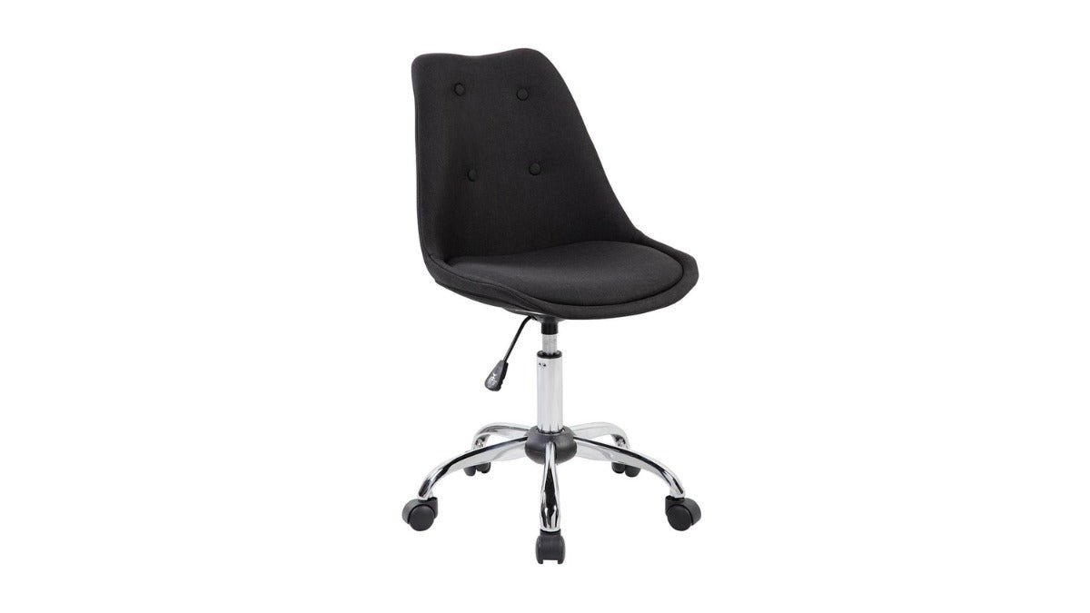 Trio Supply House Armless Task Chair with Buttons Black
