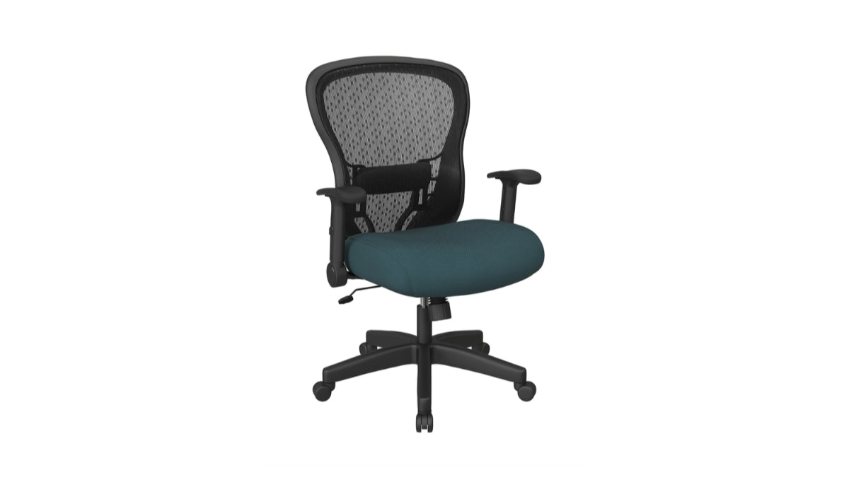 Trio Supply House Deluxe R2 Space Grid Back Chair: Foam Mesh Blue
