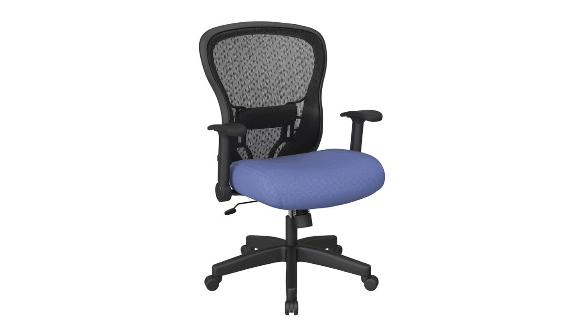 Trio Supply House Deluxe R2 Space Grid Back Chair: Foam Mesh Sky