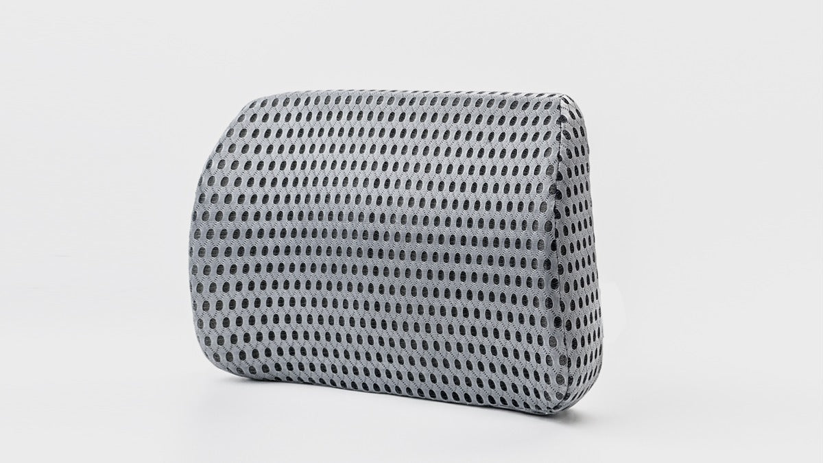 Logicfox Lumbar Support Pillow: For Office Chair and Car Seat Mesh-Grey