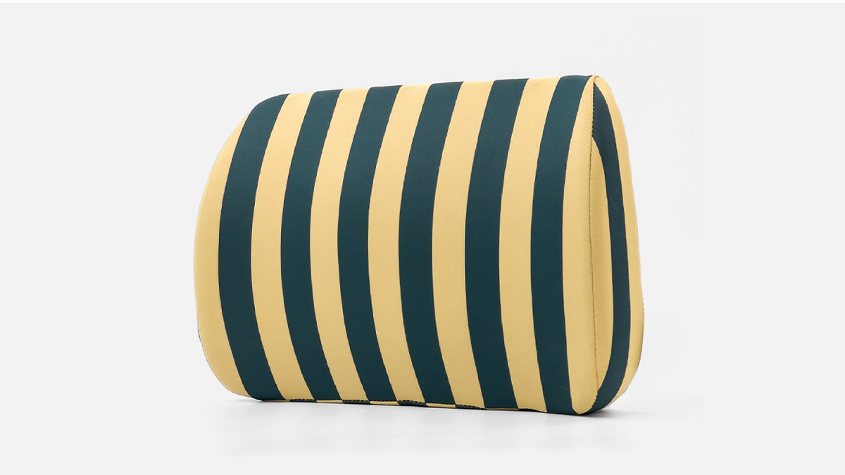 Logicfox Lumbar Support Pillow: For Office Chair and Car Seat Stripe Blue