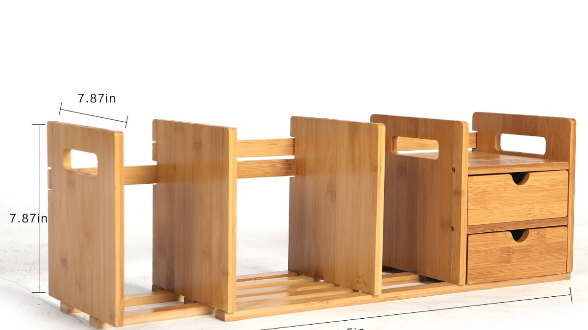 Maydear Extensible Desktop Book Rack: with Drawers 2 drawers