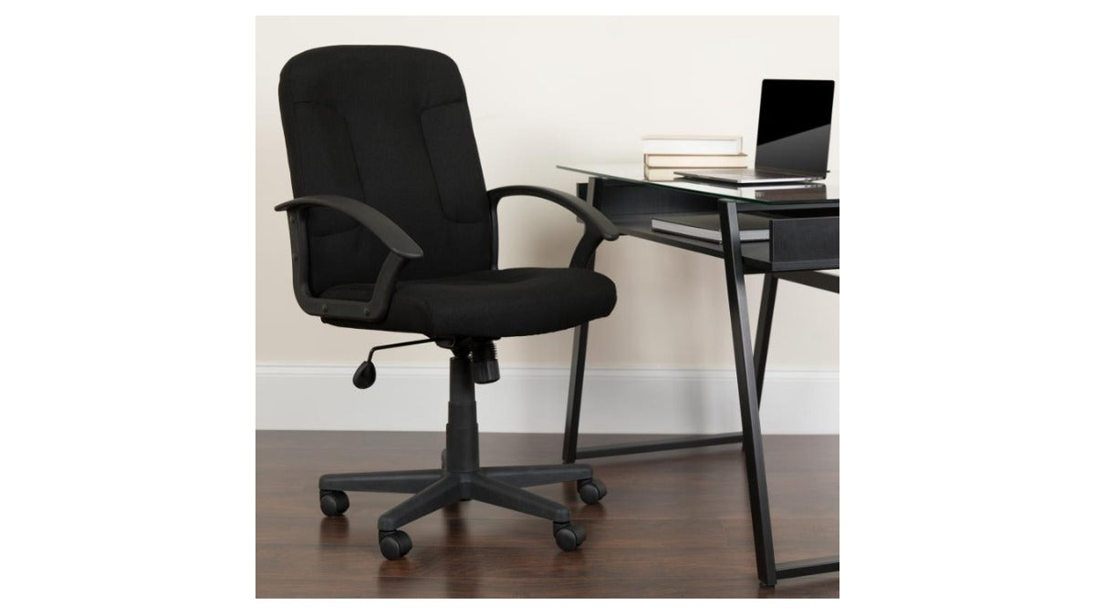 Skyline Decor Mid-Back Fabric Executive: Swivel Office Chair Black
