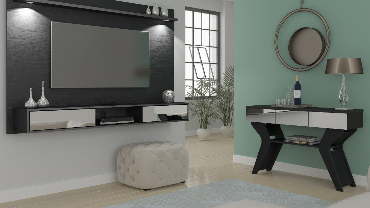 Bertolini Virginia Console Table: Mirrored Front