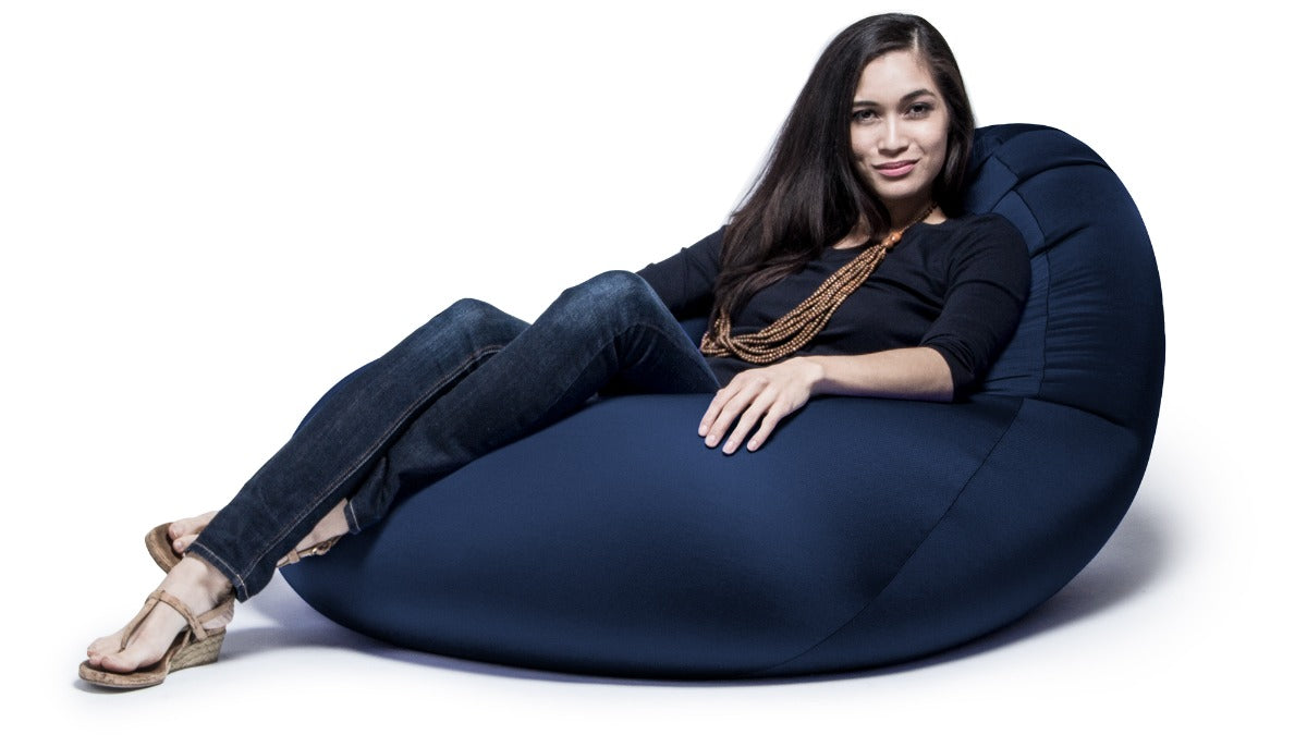 Jaxx Nimbus Spandex Bean Bag Chair, Large Navy