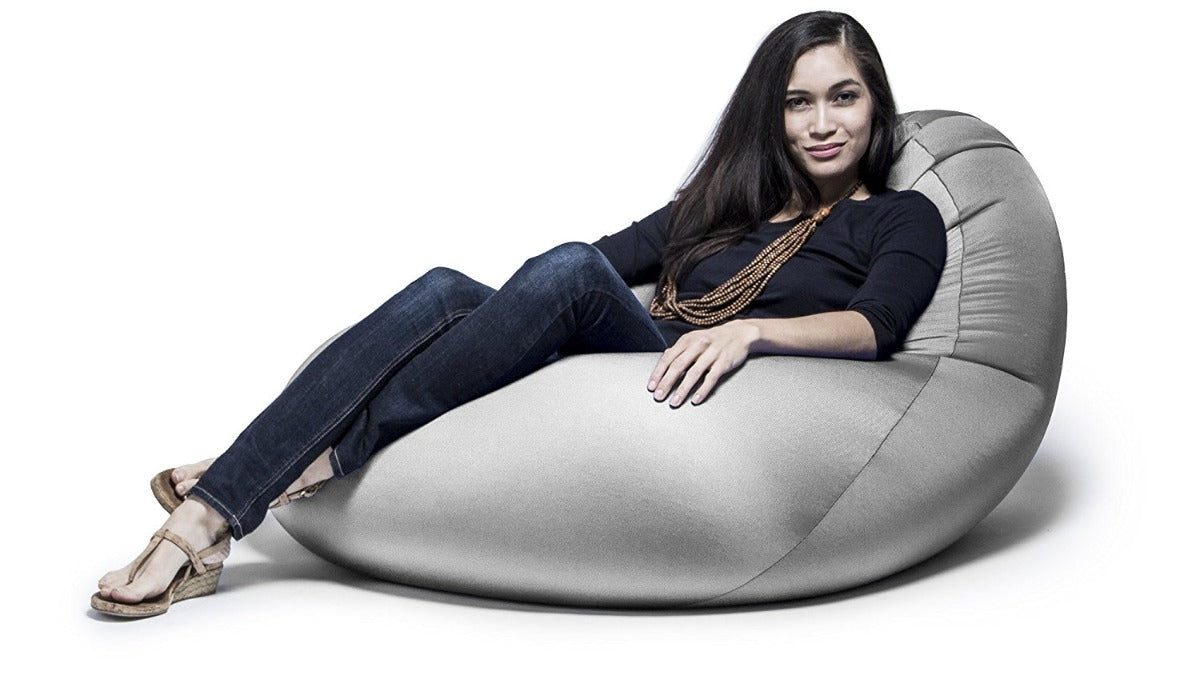 Jaxx Nimbus Spandex Bean Bag Chair, Large Silver