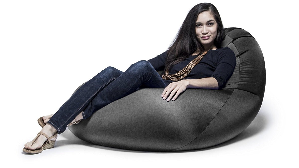 Jaxx Nimbus Spandex Bean Bag Chair, Large Black