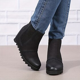 Chelsea botas femininas botas de tornozelo botas de salto plano apontou dedo do pé ao ar livre diário vintage andando couro falso marrom preto cáqui