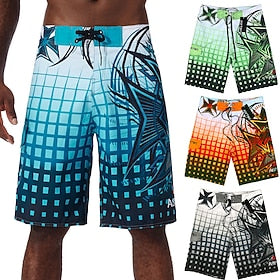 Homens Calção Justo de Natação Shorts de Natação Secagem Rápida Bermuda de Surf Roupa de banho Com bolsos Com Cordão Natação Surfe Praia Esportes Aquáticos Qua