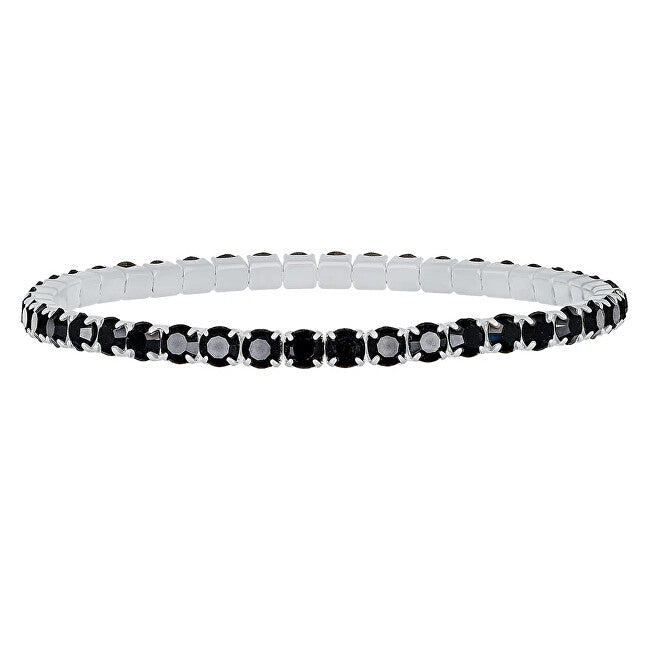 Crystalp Aura 22270.JET.E Black Crystal Elastic Tennis Bracelet