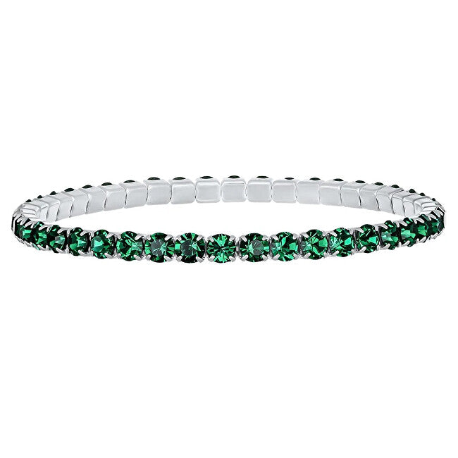 Crystalp Elastic tennis bracelet with green crystals Aura 22270.EME.E