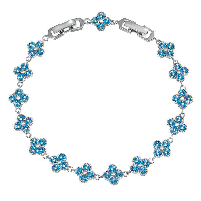 Crystalp Beautiful bracelet with blue flowers 22289.AQU.R