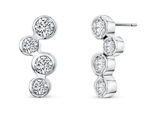 Crystalp Pendientes a juego de cristal transparente Cathy Bubble 4264.CRY.R