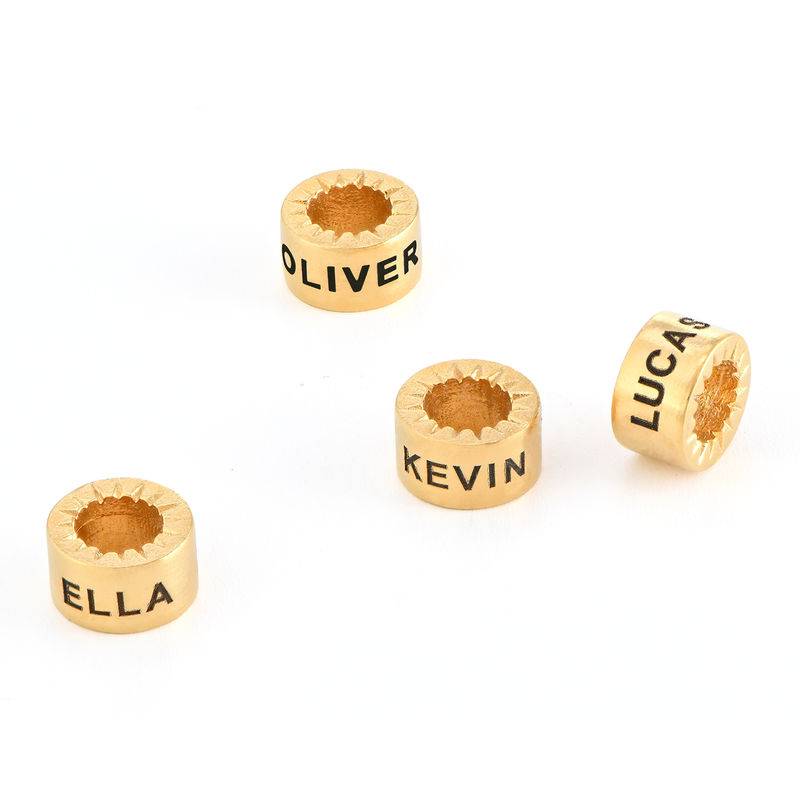 Custom Engraved Beads for Linda Jewellery in 18ct Gold Plating