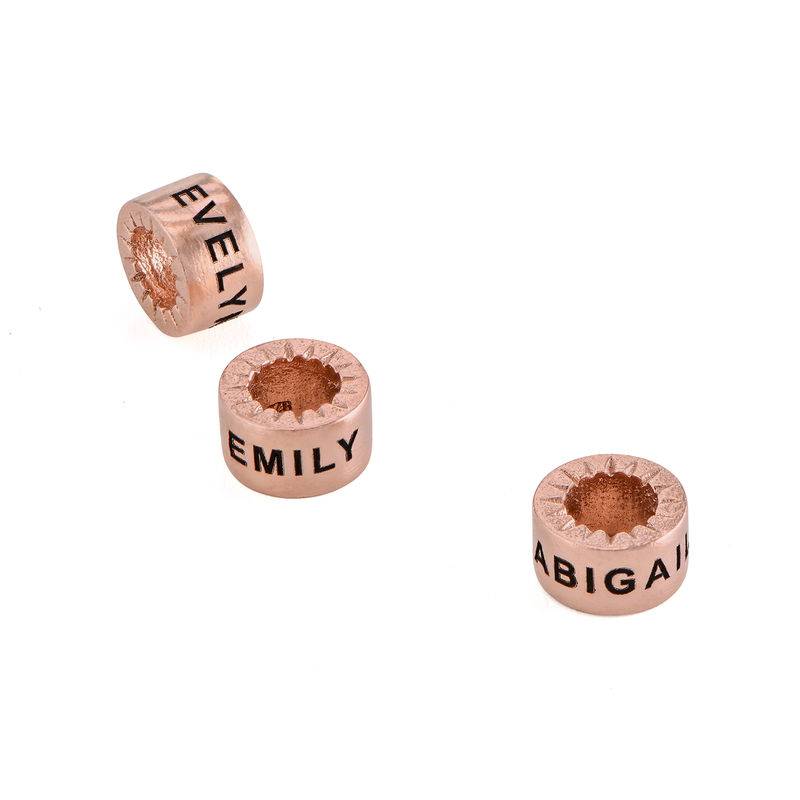 Custom Engraved Beads for Linda Jewellery in 18ct Rose Gold Plating