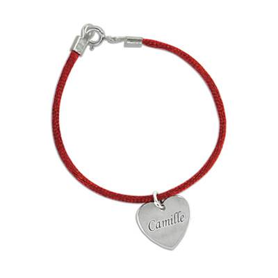 Engraved Bracelet for Mum with Silver Charm