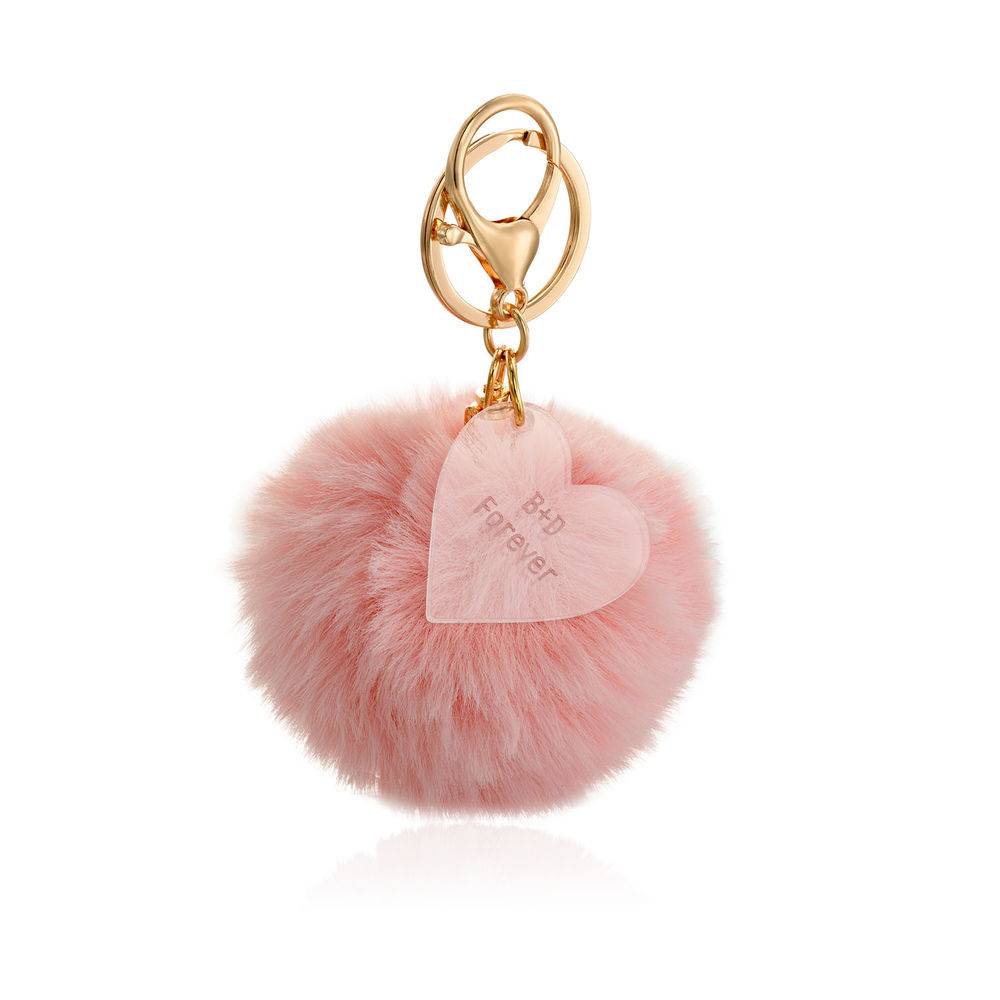 Personalised Custom Pom Pom Keyring & Heart Charm