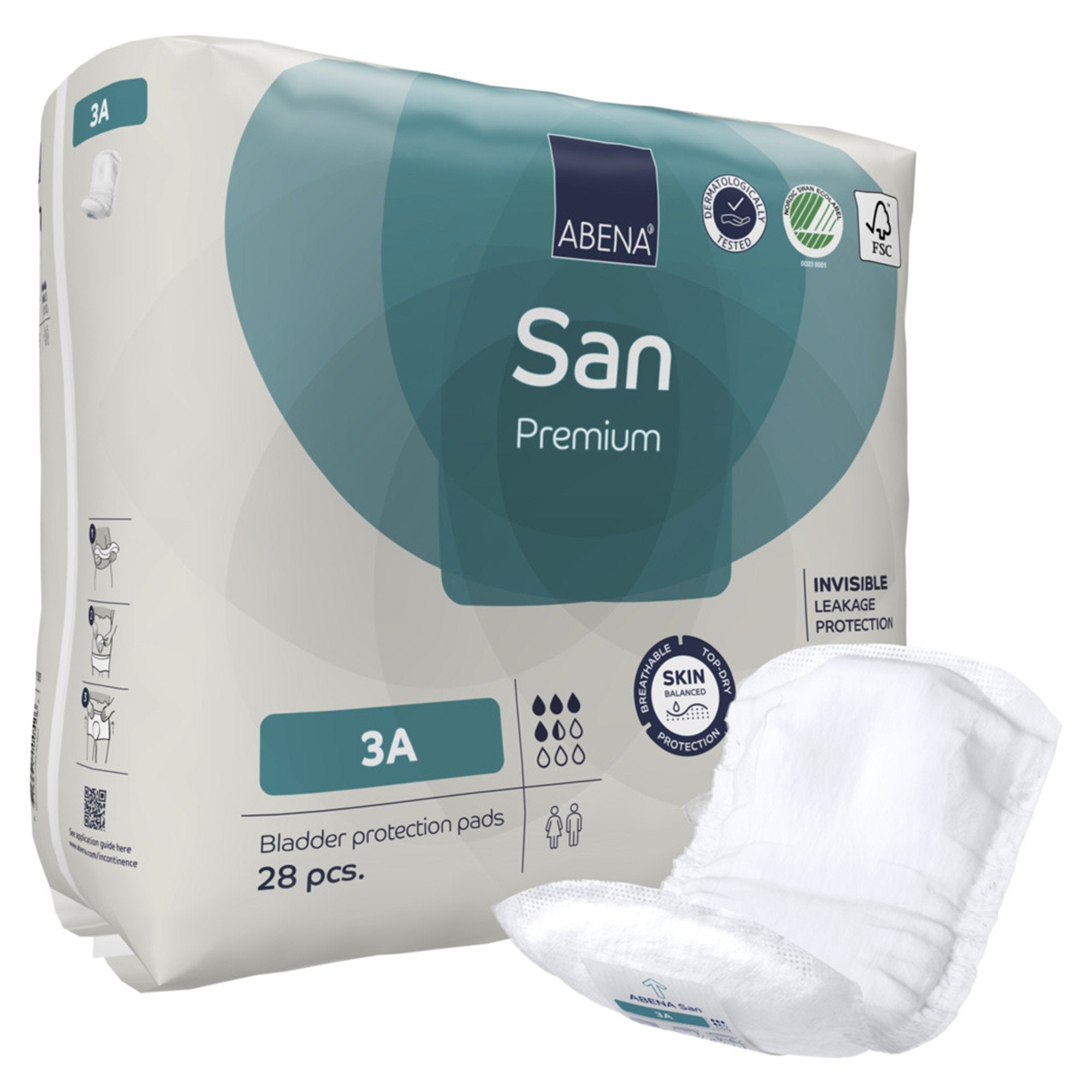 Abena San Premium Bladder Protection Pads, Size 3A, Case of 196