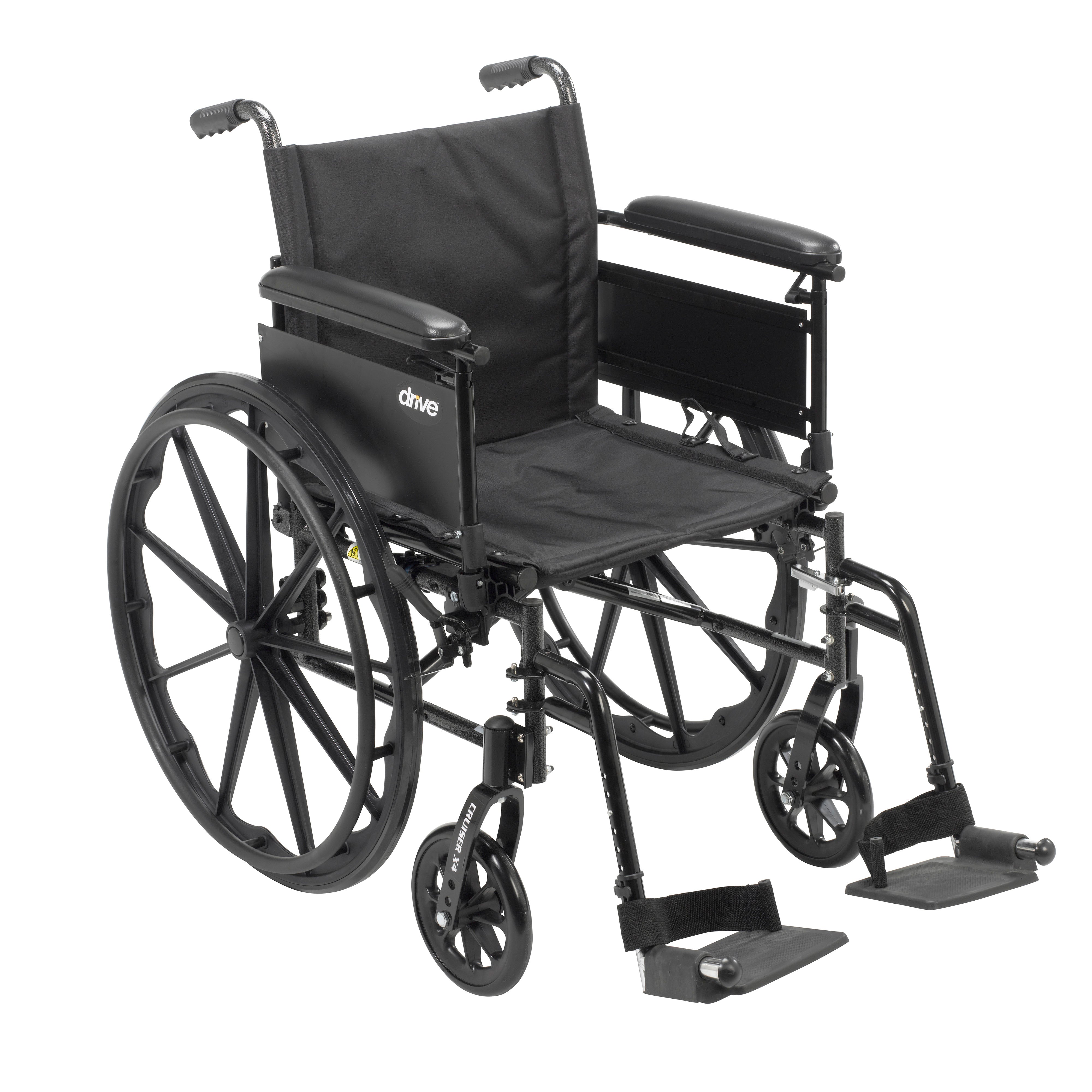 Cruiser X4 Lightweight Wheelchair, 16", Full Arms, Swing-away Legs