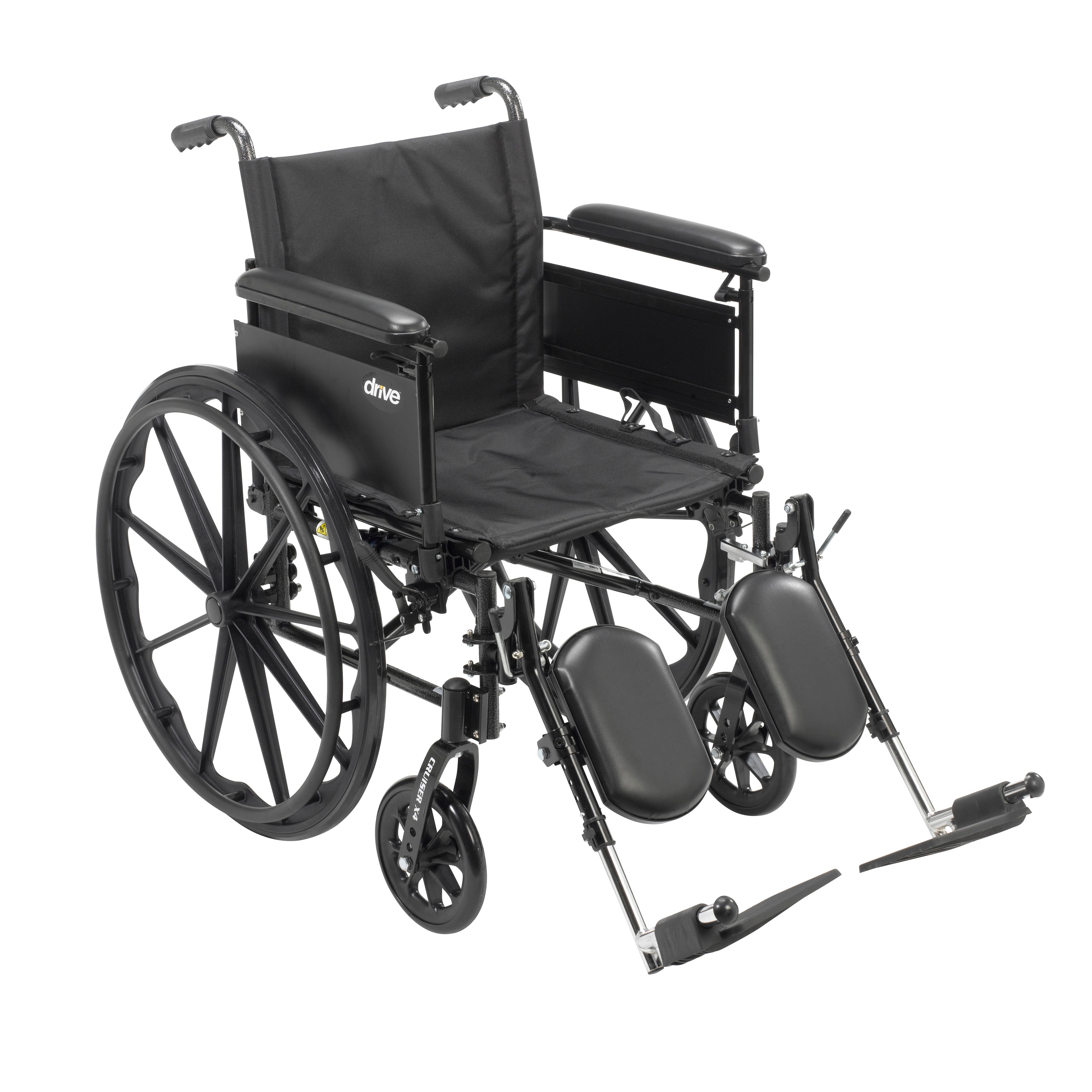 Cruiser X4 Lightweight Wheelchair, 18", Full Arms, Elevating Legs