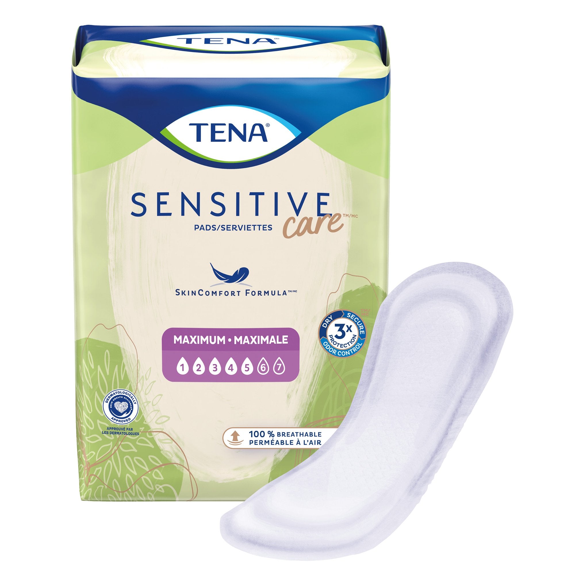 TENA Sensitive Care Bladder Control Pad, Heavy Absorbency, 13", Bag of 56