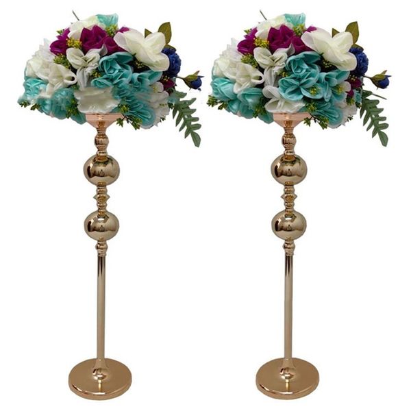85cm to 120cm )Gold Vase Flowers Stand Wedding Table Centerpiece Event Delicate Flower Road Lead For Home Decoration 82