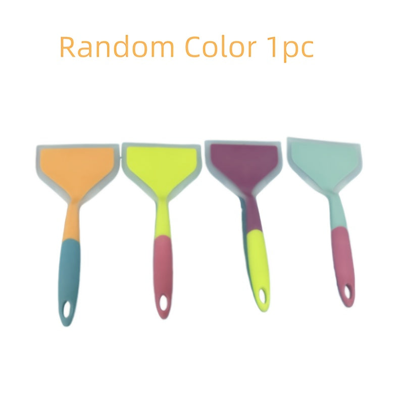 TEMU 1pc Silicone Spatula, Pan & Griddle Cooking Tool, Wide Mouth For Pizza, Bbq Steaks, Pancake Flipping, Durable Kitchen Utensil, No Battery