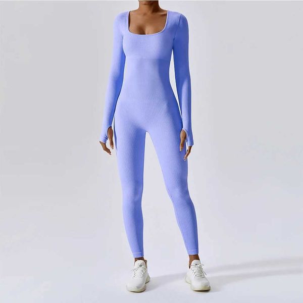 Seamless Yoga Suit Womens Bodysuit Spring Dance Fitness Clothes Gym Push Up Workout Bodysuit Tight Long-Sleeved Athletic WearXJ250109