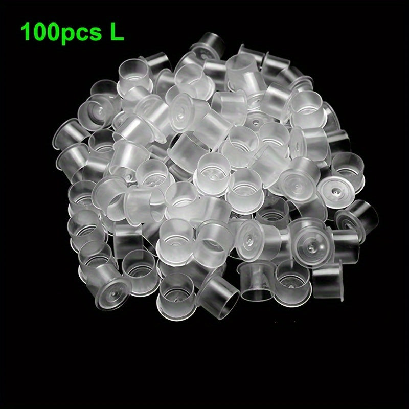 TEMU 100pcs - 6 Sizes, Disposable Pigment Holders For Tattooing, Makeup & Art Supplies