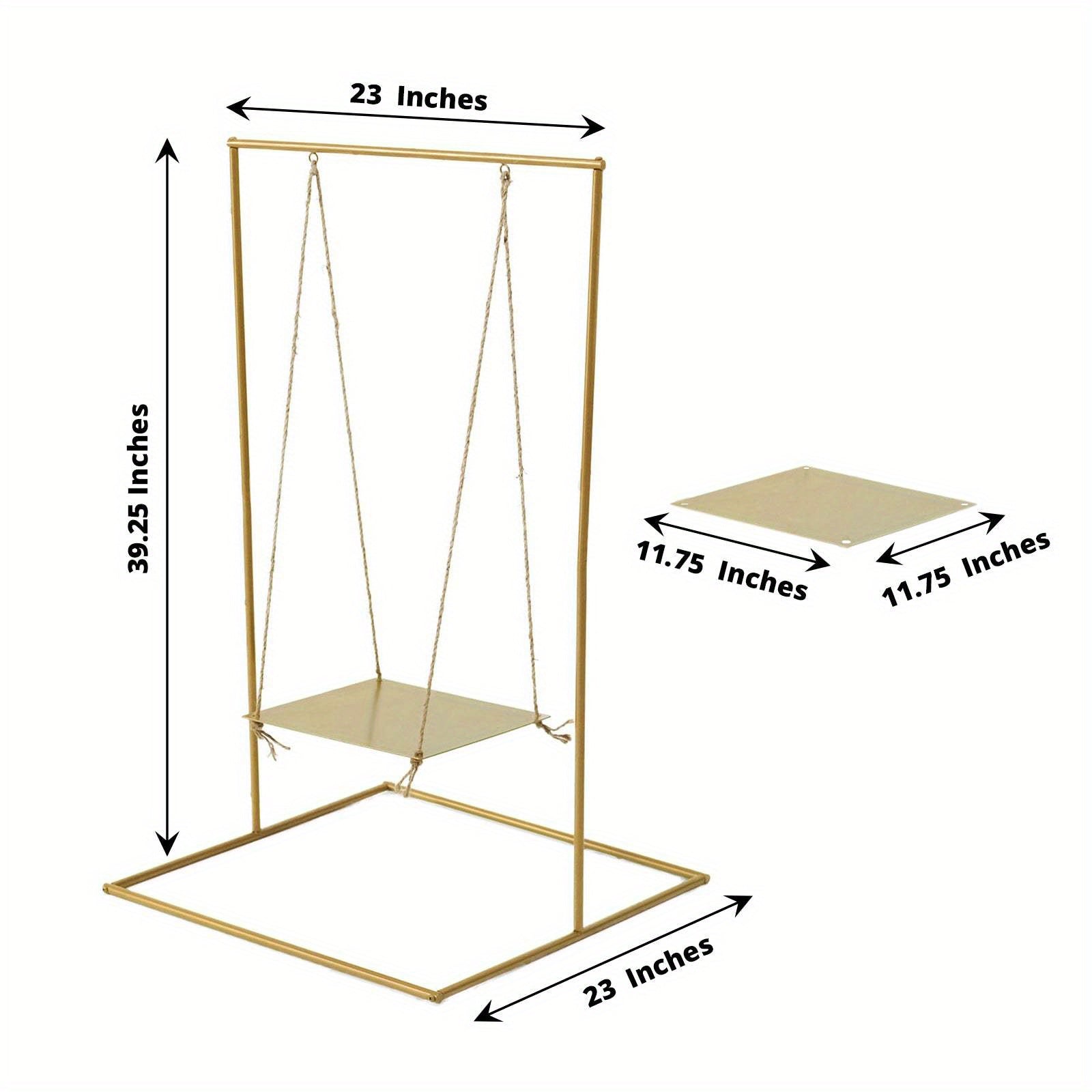 TEMU 3ft Tall Golden Metal Hanging Cake Stand Swing With Jute Rope, Dessert Display Centerpiece Local Warehouse, Halloween, Kitchen Accessories