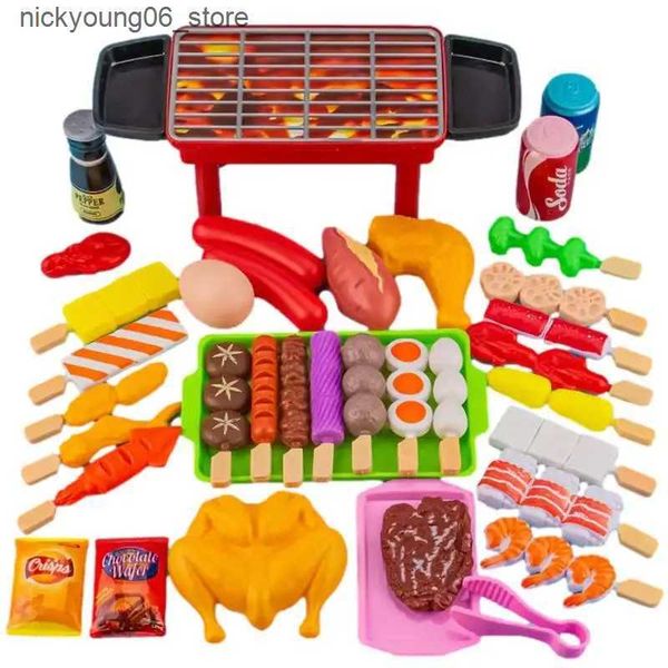 Kitchens Play Food Kids Pretend Play Kitchen Toys Simulation Food Barbecue Cooking Toys Children Educational Play House Interactive Toys For