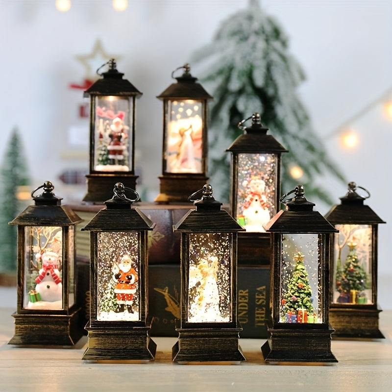 TEMU Set Of 4 Festive Vintage Christmas Candle Lights, Tabletop Decorations, Party Decoration Props, Tea Lights With Santa Claus, Moose, Snowman,