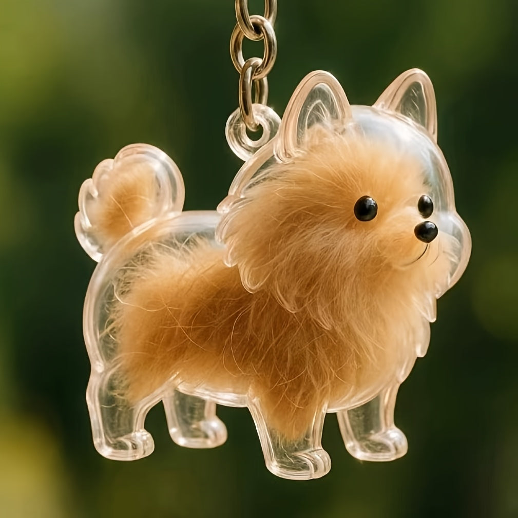 TEMU A Transparent Puppy Hair Storage Box Pendant, A Twisted Egg Puppy Hair Storage Twisted Egg Bag Keychain Pendant, Is For