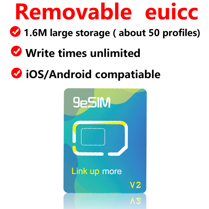 ESIM to SIM Card Adapter - EUICC Converter for Android & iOS Devices with Removable ESIM Chip Module 9esim 5ber esim me estk