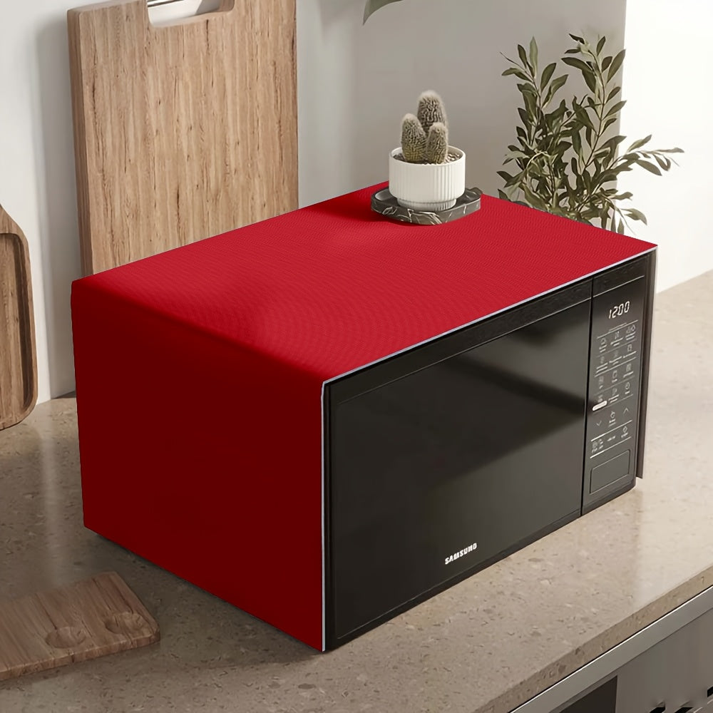 TEMU 1pc Microwave Oven Dust Cover - Microwave-safe, Dustproof Appliance Protector With Side Storage Bag, Easy-clean Modern Kitchen Decor In