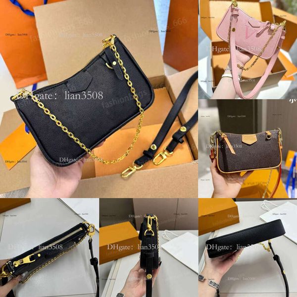 Evening Bags Easy Pouch On Strap Designer Womens Mahjong double chain womens shoulder Fashion handbag pink bag 2024