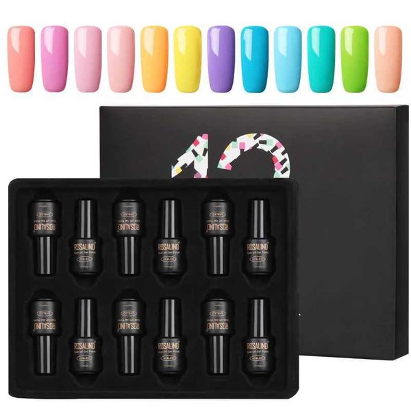 ROSALIND 7ml 2Pcs-kit summer series gel nail polish set with box soaked UV lamp mixed varnish semi permanent nail polish set W241128