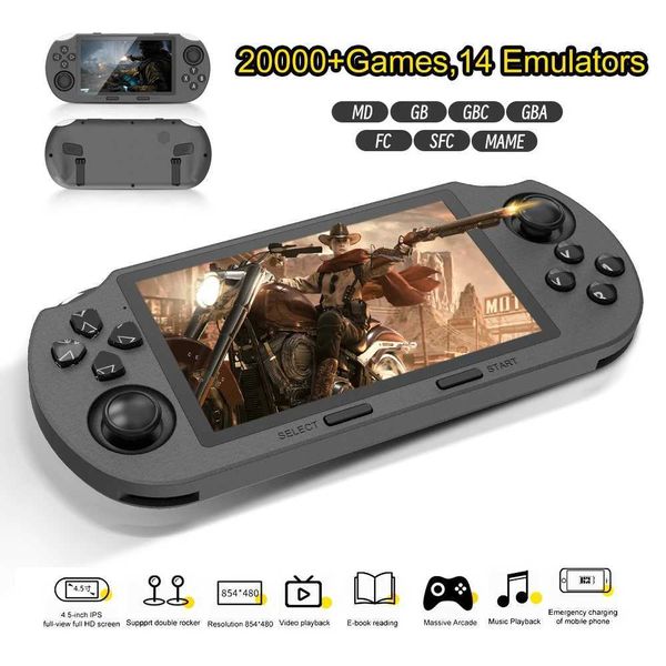 SF3000 Mini Portable Handheld Game Console with 4.5-inch IPS Sn Retro Video Game Console Built in 20000+PS1-GBA-SFC Games Y241115