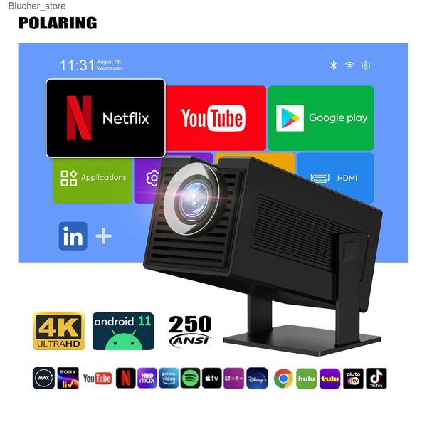 Projectors Polaring P50Mini Android Projector H713 Chip 5G Wifi BT 250Ansi Cinema Home Keystone HDMI Proyector 1080P 4K projector J241118
