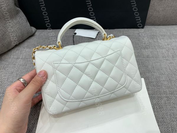 12A All-New Mirror Quality Designer 20cm Mini Handle Bag Luxurys Womens Real Leather Handbags Lambskin Quilted Flap Purse Bags Crossbody Bla