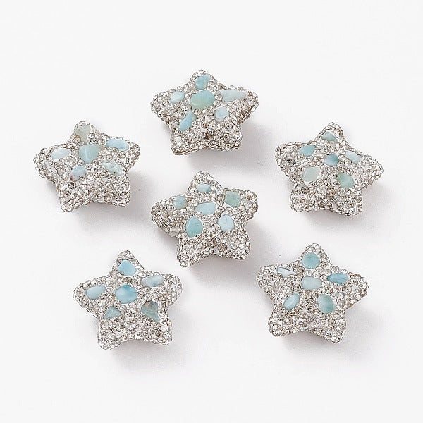 Handamde Polymer Clay Rhinestone Beads
