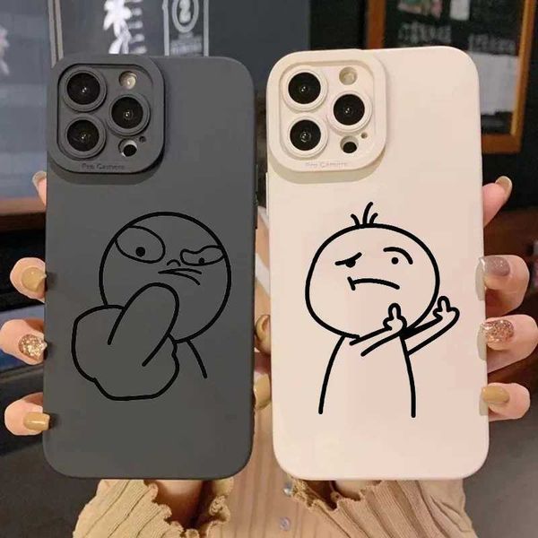 Popular Cartoon Fun Stickman Silicone Phone Case Suitable for iPhone 16 15 14 13 12 11 Pro Max XS XR X 7 8 16 Plus SE Soft Cover M241008