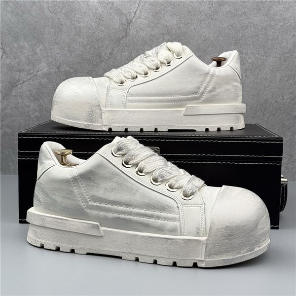 Retro Trend New Designer Men&#039;s Thick Soled All Match Board Shoes Mlae Causal Flats Moccasins Rock Punk Walking Sneakers