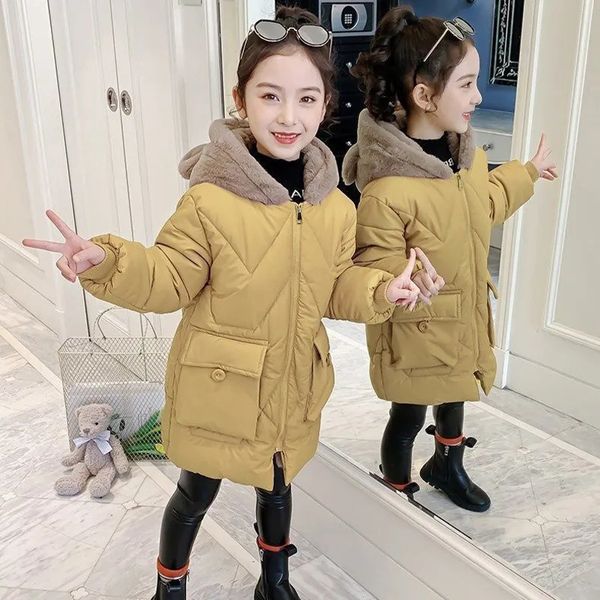 Jackets Girls Winter Plus Warm Coats For Teen Girl Parkas Fashion Hooded Bear Children Outerwear Clothing Years b917