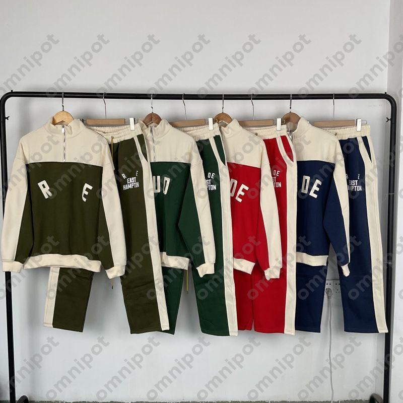 Mens Womens Sporty designer tracksuit women clothes Casual Letter Print Sweatpants sets for women outfits Patchwork Half-Zip Pullover two piece set